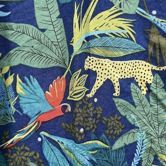 SSLR Bright Tropical Animal Print Bird Leopard Lemur Button Up Shirt Men XL - Picture 4 of 16